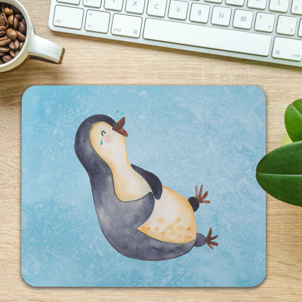 Mauspad Pinguin lachend Mousepad, Computer zubehör, Büroausstattung, PC Zubehör, Arbeitszimmer, Mauspad, Einzigartiges Mauspad, Designer Mauspad, Pinguin, Pinguine, lustiger Spruch, Optimismus, Fröhlich, Lachen, Humor, Fröhlichkeit