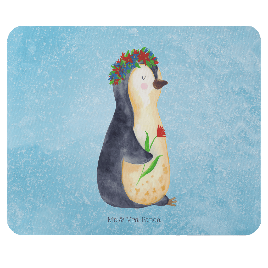 Mauspad Pinguin Blumenkranz Mousepad, Computer zubehör, Büroausstattung, PC Zubehör, Arbeitszimmer, Mauspad, Einzigartiges Mauspad, Designer Mauspad, Pinguin, Pinguine, Blumenkranz, Universum, Leben, Wünsche, Ziele, Lebensziele, Motivation, Lebenslust, Liebeskummer, Geschenkidee