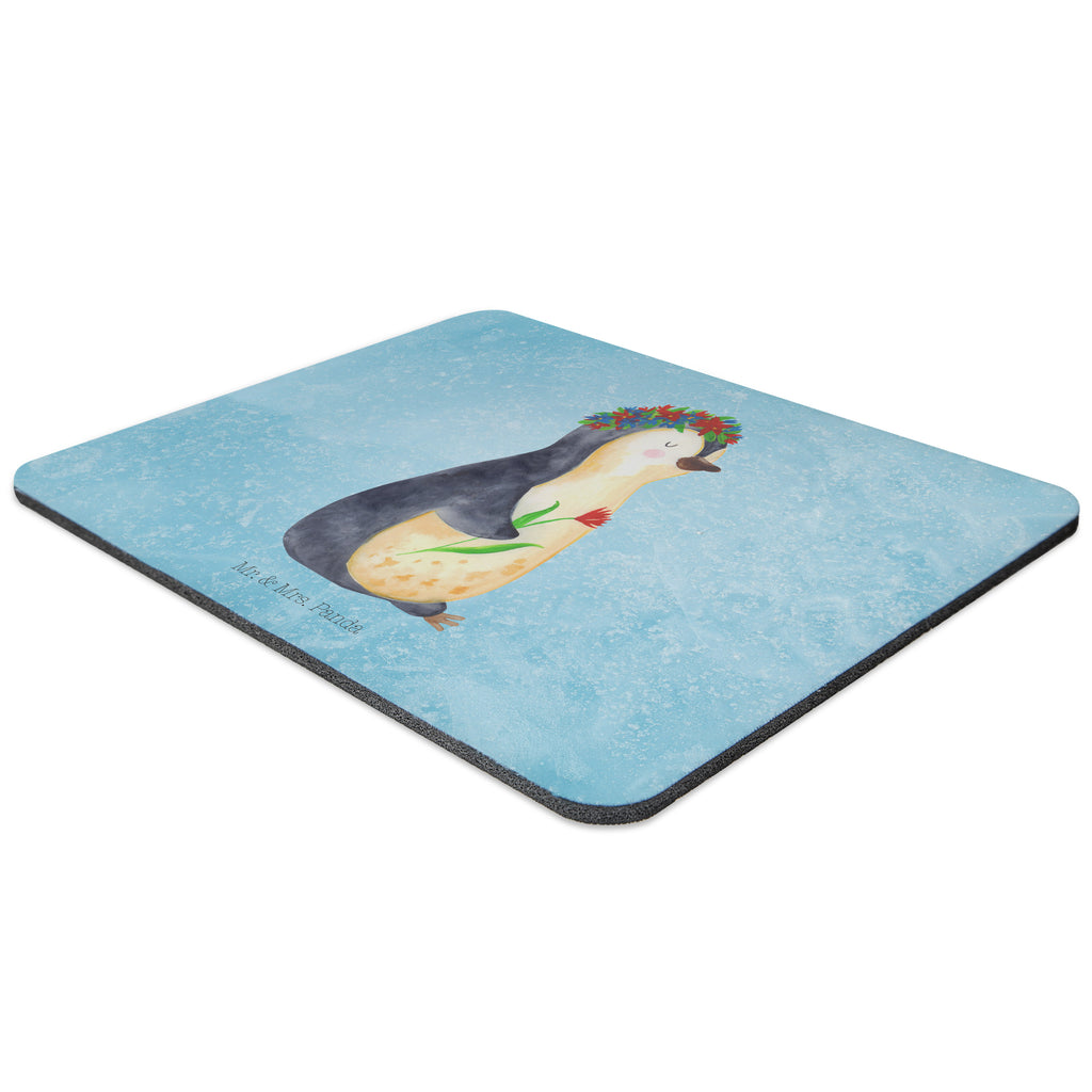 Mauspad Pinguin Blumenkranz Mousepad, Computer zubehör, Büroausstattung, PC Zubehör, Arbeitszimmer, Mauspad, Einzigartiges Mauspad, Designer Mauspad, Pinguin, Pinguine, Blumenkranz, Universum, Leben, Wünsche, Ziele, Lebensziele, Motivation, Lebenslust, Liebeskummer, Geschenkidee