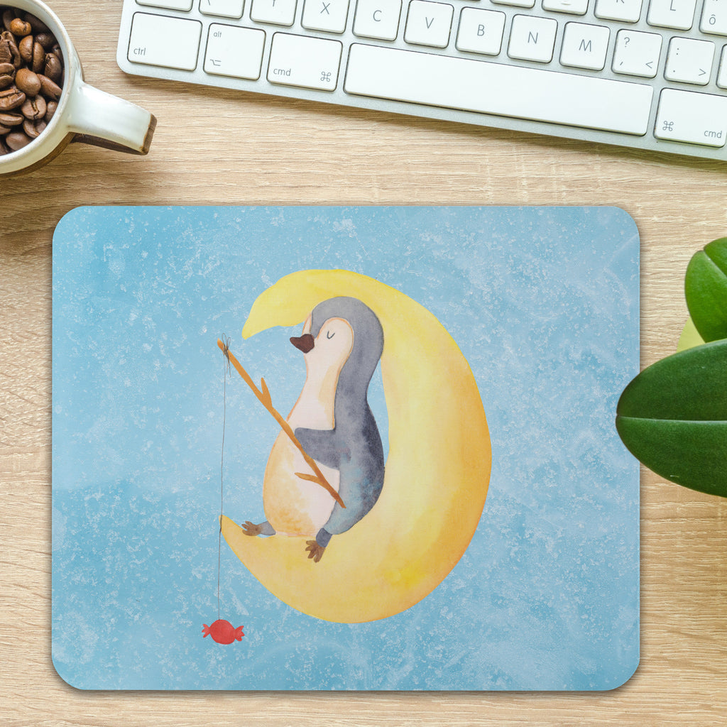 Mauspad Pinguin Mond Mousepad, Computer zubehör, Büroausstattung, PC Zubehör, Arbeitszimmer, Mauspad, Einzigartiges Mauspad, Designer Mauspad, Pinguin, Pinguine, Spruch, schlafen, Nachtruhe, Einschlafen, Schlafzimmer, Schlafstörungen, Gästezimmer