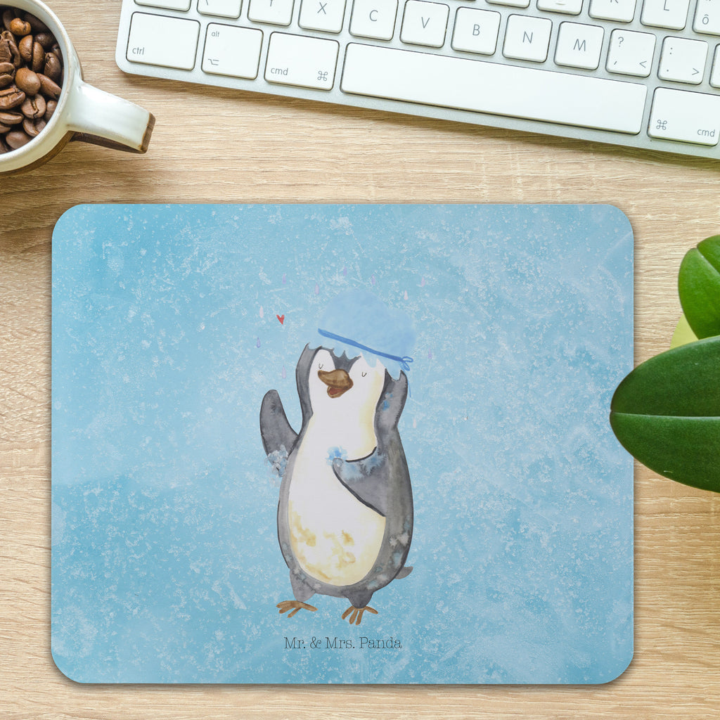 Mauspad Pinguin duscht Mousepad, Computer zubehör, Büroausstattung, PC Zubehör, Arbeitszimmer, Mauspad, Einzigartiges Mauspad, Designer Mauspad, Pinguin, Pinguine, Dusche, duschen, Lebensmotto, Motivation, Neustart, Neuanfang, glücklich sein