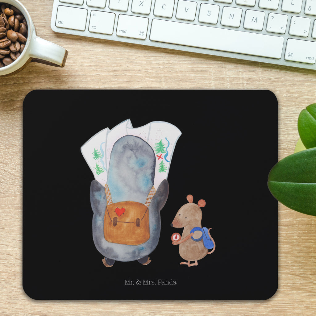 Mauspad Pinguin & Maus Wanderer Mousepad, Computer zubehör, Büroausstattung, PC Zubehör, Arbeitszimmer, Mauspad, Einzigartiges Mauspad, Designer Mauspad, Pinguin, Pinguine, Abenteurer, Abenteuer, Roadtrip, Ausflug, Wanderlust, wandern