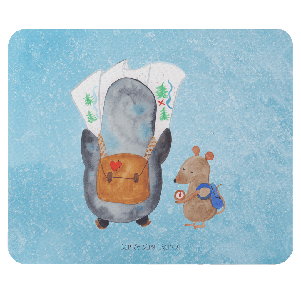 Mauspad Pinguin & Maus Wanderer Mousepad, Computer zubehör, Büroausstattung, PC Zubehör, Arbeitszimmer, Mauspad, Einzigartiges Mauspad, Designer Mauspad, Pinguin, Pinguine, Abenteurer, Abenteuer, Roadtrip, Ausflug, Wanderlust, wandern