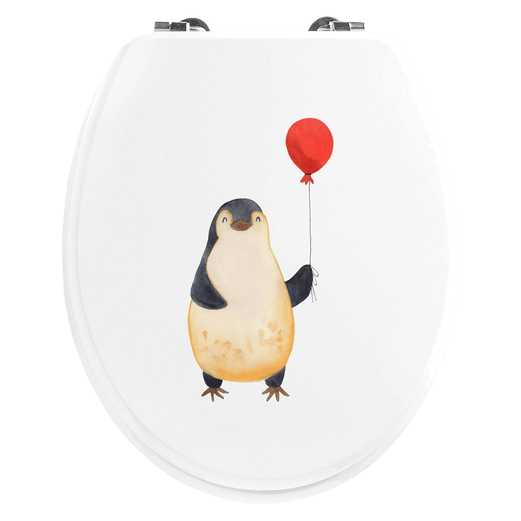 Motiv WC Sitz Pinguin Luftballon Klobrille, Klodeckel, Toilettendeckel, WC-Sitz, Toilette, Pinguin, Pinguine, Luftballon, Tagträume, Lebenslust, Geschenk Freundin, Geschenkidee, beste Freundin, Motivation, Neustart, neues Leben, Liebe, Glück