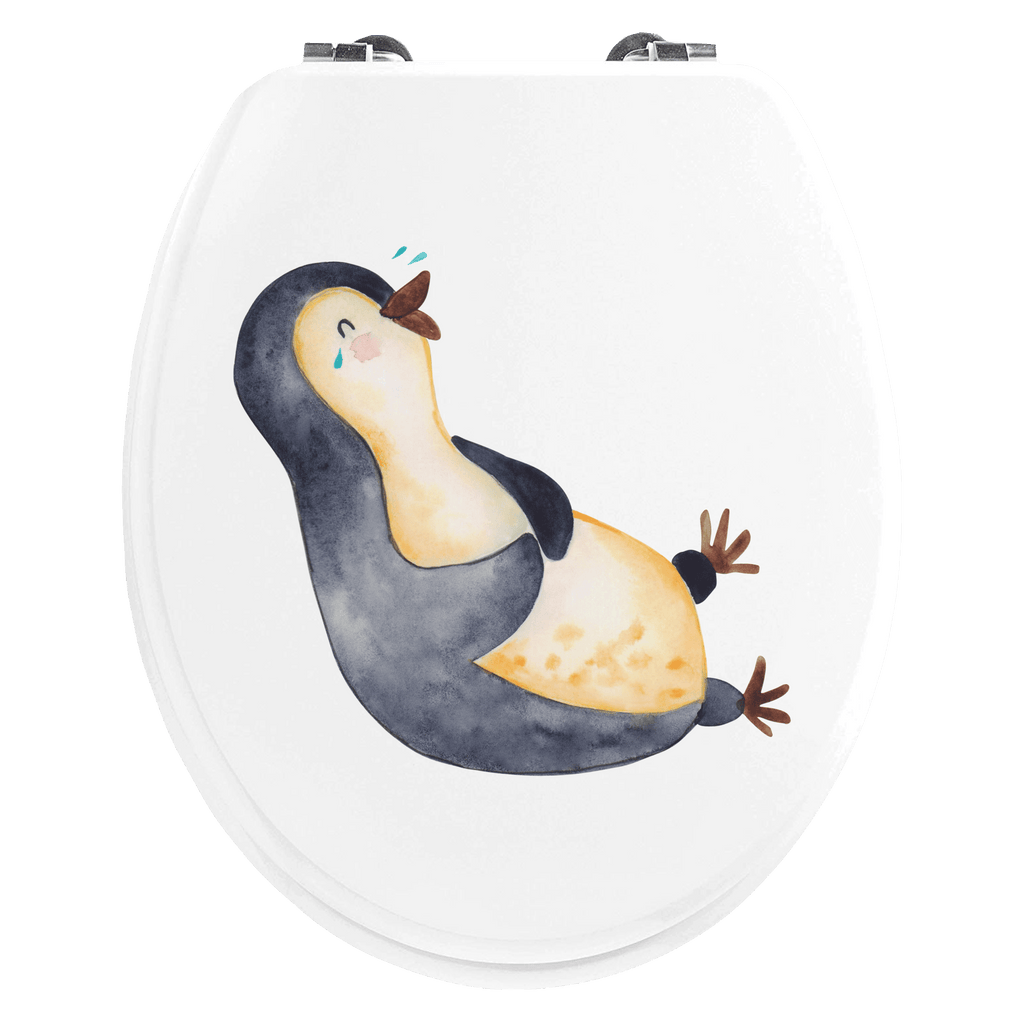 Motiv WC Sitz Pinguin lachend Klobrille, Klodeckel, Toilettendeckel, WC-Sitz, Toilette, Pinguin, Pinguine, lustiger Spruch, Optimismus, Fröhlich, Lachen, Humor, Fröhlichkeit