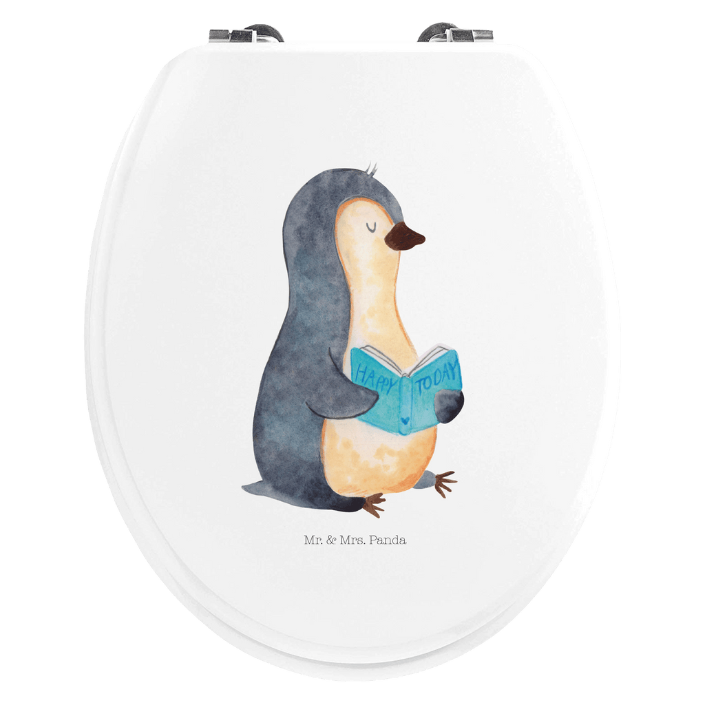 Motiv WC Sitz Pinguin Buch Klobrille, Klodeckel, Toilettendeckel, WC-Sitz, Toilette, Pinguin, Pinguine, Buch, Lesen, Bücherwurm, Nichtstun, Faulenzen, Ferien, Urlaub, Freizeit