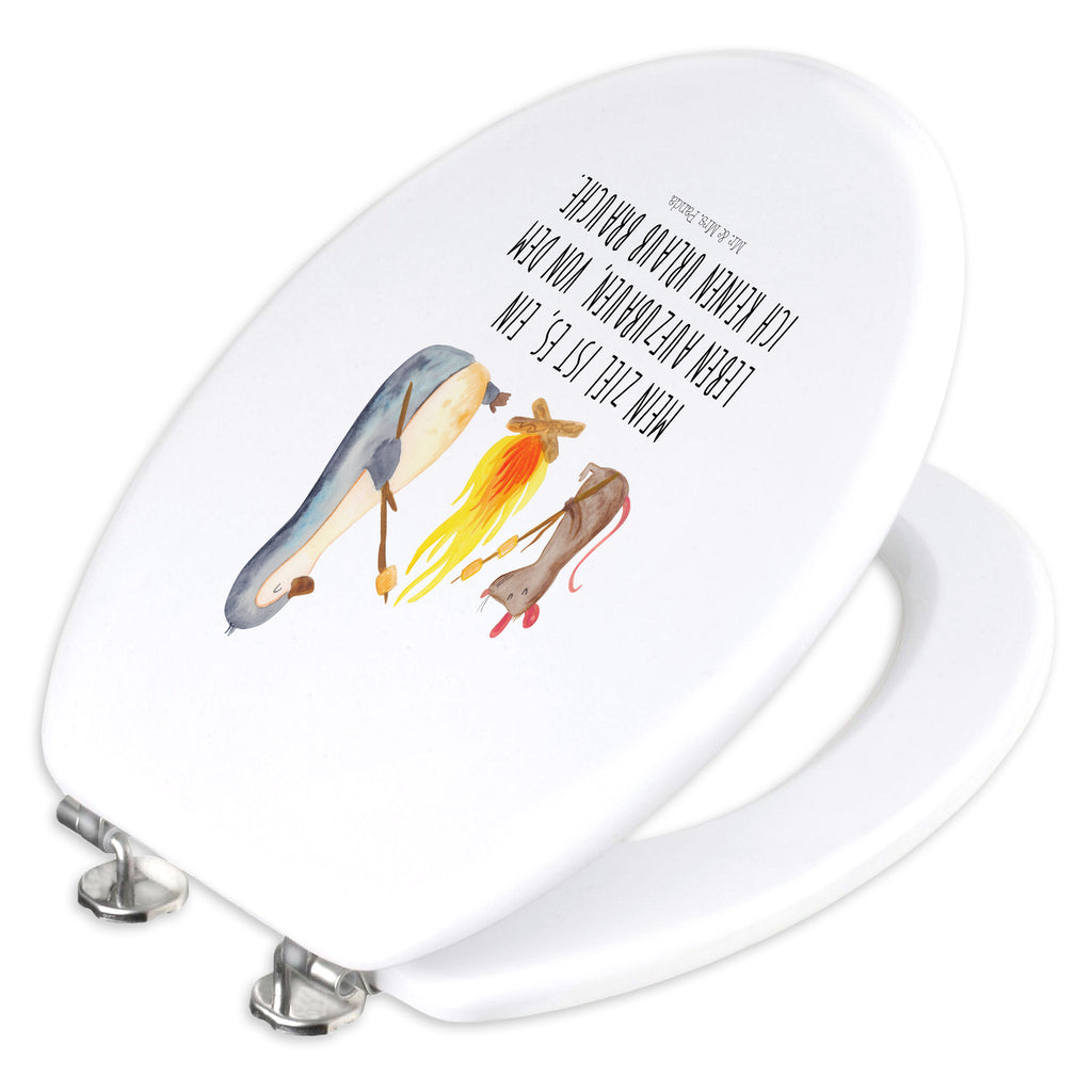 Motiv WC Sitz Pinguin Lagerfeuer Klobrille, Klodeckel, Toilettendeckel, WC-Sitz, Toilette, Pinguin, Maus, Pinguine, Lagerfeuer, Leben, Arbeit, Job, Motivation, Büro, Büroalltag, Lebensspruch, Lebensmotivation, Neustart, Liebe, grillen, Feuer, Marshmallows