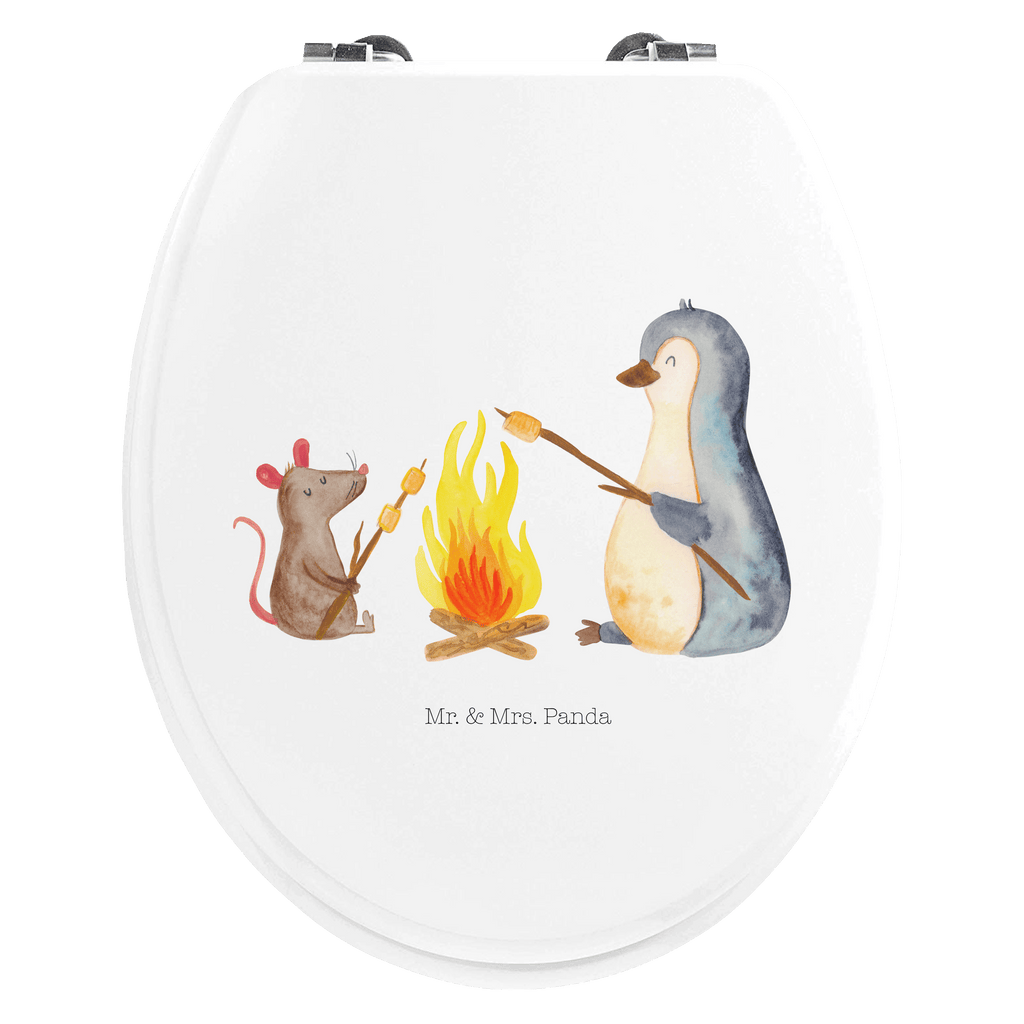 Motiv WC Sitz Pinguin Lagerfeuer Klobrille, Klodeckel, Toilettendeckel, WC-Sitz, Toilette, Pinguin, Maus, Pinguine, Lagerfeuer, Leben, Arbeit, Job, Motivation, Büro, Büroalltag, Lebensspruch, Lebensmotivation, Neustart, Liebe, grillen, Feuer, Marshmallows