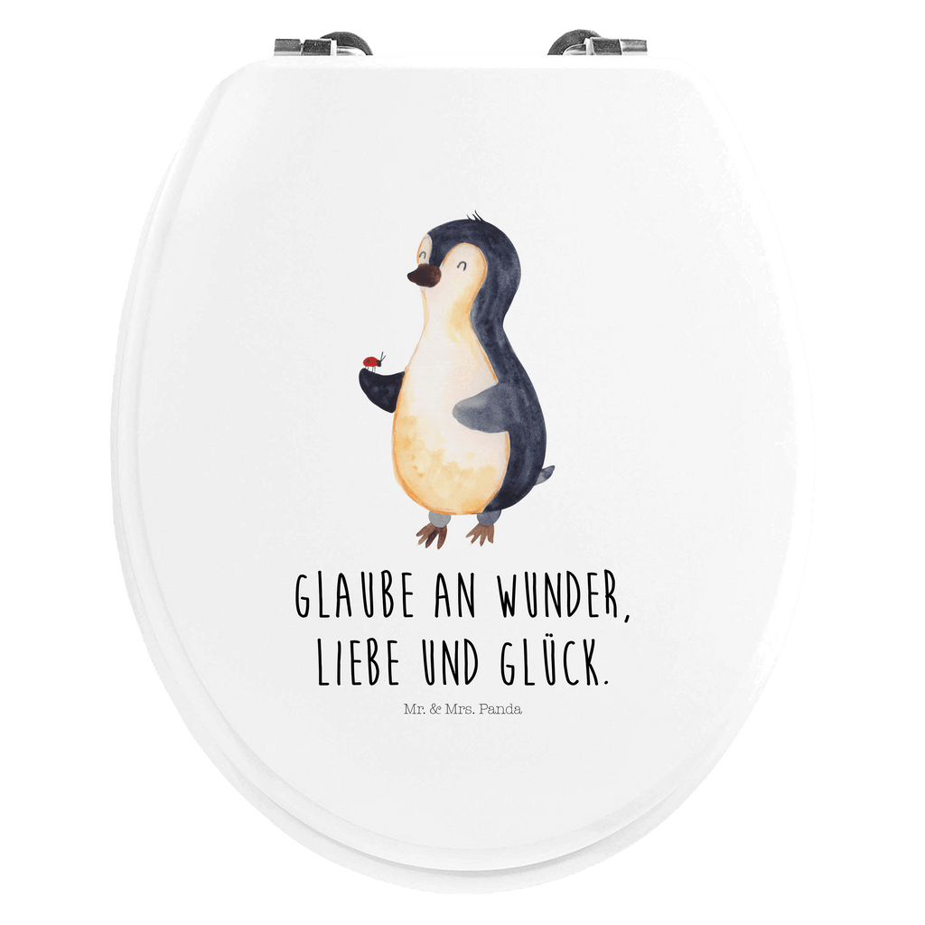 Motiv WC Sitz Pinguin Marienkäfer Klobrille, Klodeckel, Toilettendeckel, WC-Sitz, Toilette, Pinguin, Pinguine, Marienkäfer, Liebe, Wunder, Glück, Freude, Lebensfreude