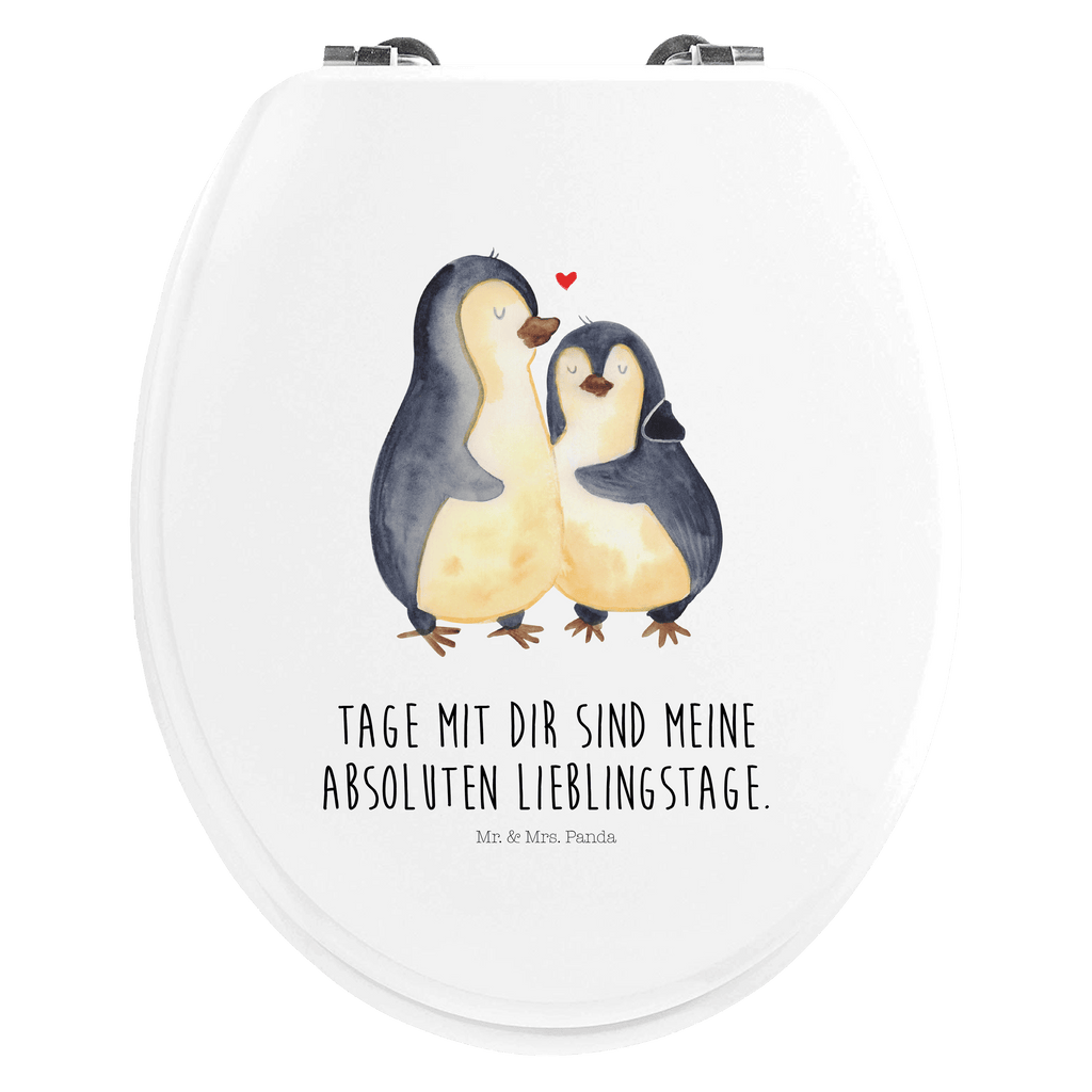 Motiv WC Sitz Pinguin umarmend Klobrille, Klodeckel, Toilettendeckel, WC-Sitz, Toilette, Pinguin, Liebe, Liebespaar, Liebesbeweis, Liebesgeschenk, Verlobung, Jahrestag, Hochzeitstag, Hochzeit, Hochzeitsgeschenk