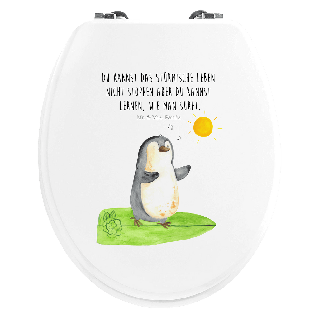 Motiv WC Sitz Pinguin Surfer Klobrille, Klodeckel, Toilettendeckel, WC-Sitz, Toilette, Pinguin, Pinguine, surfen, Surfer, Hawaii, Urlaub, Wellen, Wellen reiten, Portugal