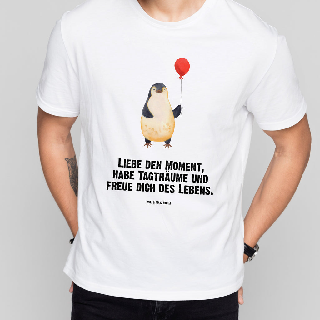 Größe M T-Shirt Pinguin Luftballon T-Shirt, Shirt, Tshirt, Lustiges T-Shirt, T-Shirt mit Spruch, Party, Junggesellenabschied, Jubiläum, Geburstag, Herrn, Damen, Männer, Frauen, Schlafshirt, Nachthemd, Sprüche, Pinguin, Pinguine, Luftballon, Tagträume, Lebenslust, Geschenk Freundin, Geschenkidee, beste Freundin, Motivation, Neustart, neues Leben, Liebe, Glück