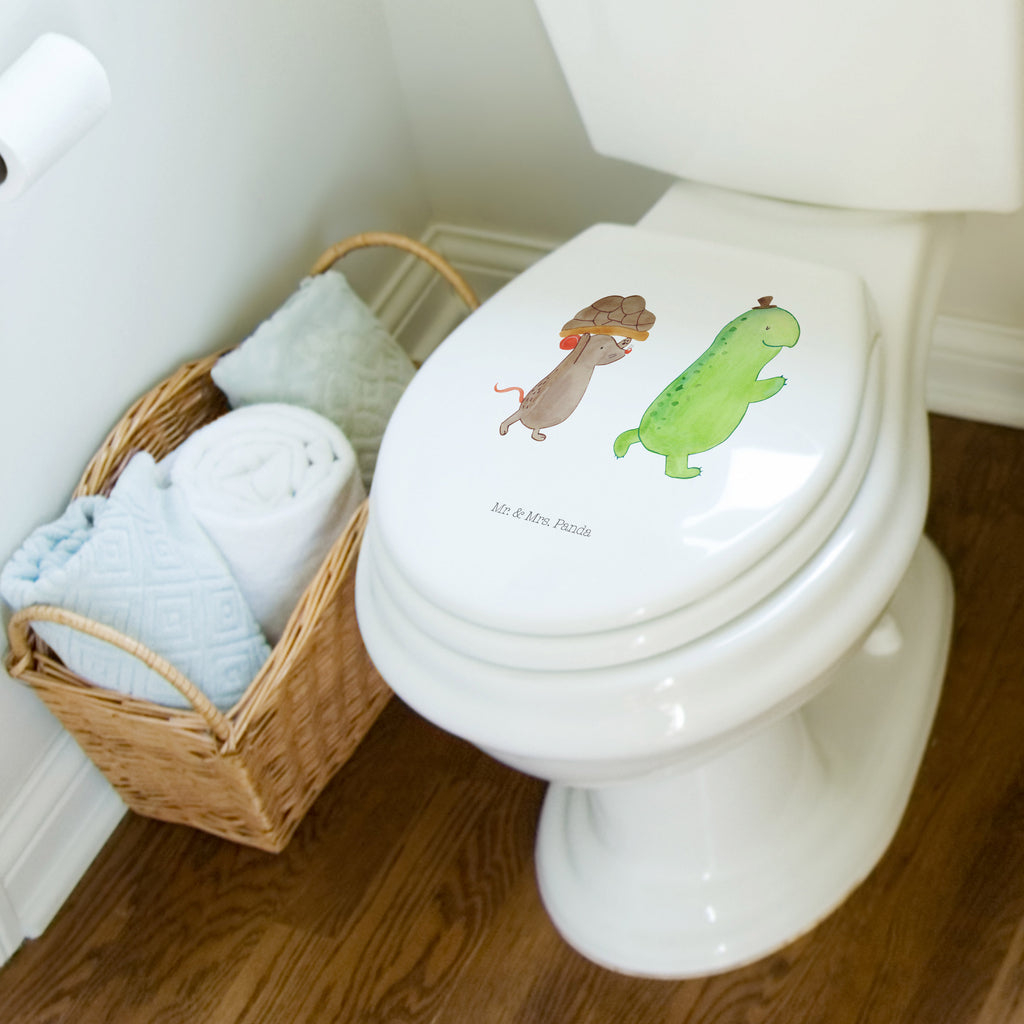 Motiv WC Sitz Schildkröte & Maus Klobrille, Klodeckel, Toilettendeckel, WC-Sitz, Toilette, Schildkröte, Maus, Freunde, Freundinnen, beste Freunde, beste Freundinnen