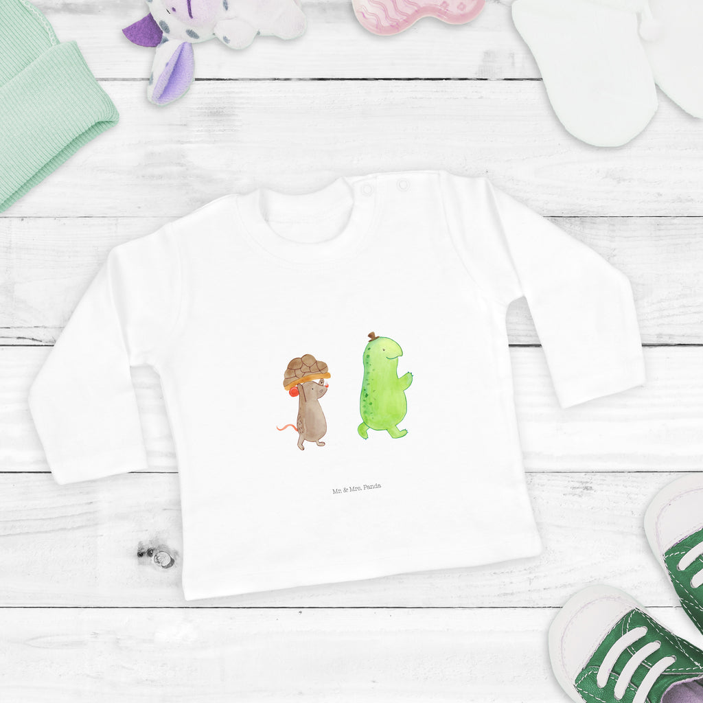 6-12 Monate Baby Longsleeve Schildkröte & Maus Mädchen, Jungen, Baby, Longsleeve, Langarm, Bio, Kleidung, uni, Langarmshirt, Schildkröte, Maus, Freunde, Freundinnen, beste Freunde, beste Freundinnen