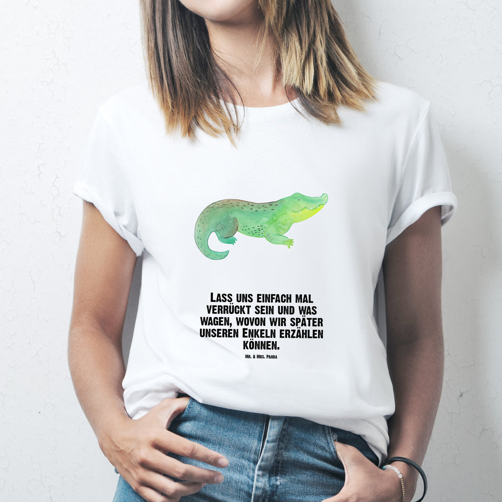 Größe M T-Shirt Krokodil T-Shirt, Shirt, Tshirt, Lustiges T-Shirt, T-Shirt mit Spruch, Party, Junggesellenabschied, Jubiläum, Geburstag, Herrn, Damen, Männer, Frauen, Schlafshirt, Nachthemd, Sprüche, Meerestiere, Meer, Urlaub, Krokodil, Krokodile, verrückt sein, spontan sein, Abenteuerlust, Reiselust, Freundin, beste Freundin, Lieblingsmensch
