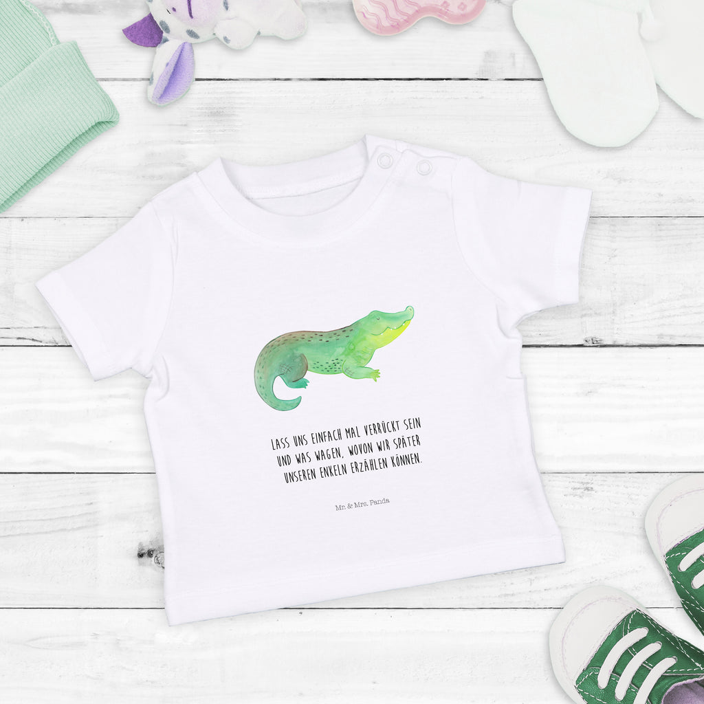 Organic Baby Shirt Krokodil Baby T-Shirt, Jungen Baby T-Shirt, Mädchen Baby T-Shirt, Shirt, Meerestiere, Meer, Urlaub, Krokodil, Krokodile, verrückt sein, spontan sein, Abenteuerlust, Reiselust, Freundin, beste Freundin, Lieblingsmensch