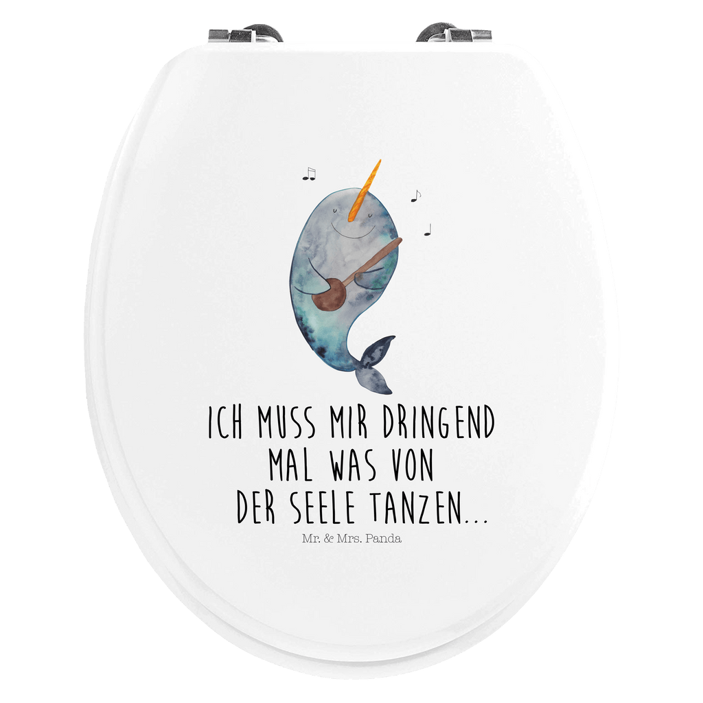 Motiv WC Sitz Narwal Gitarre Klobrille, Klodeckel, Toilettendeckel, WC-Sitz, Toilette, Meerestiere, Meer, Urlaub, Narwal, Wal, Tanzen, Probleme, Problemlösung, Frust, Gespräche, Gitarre