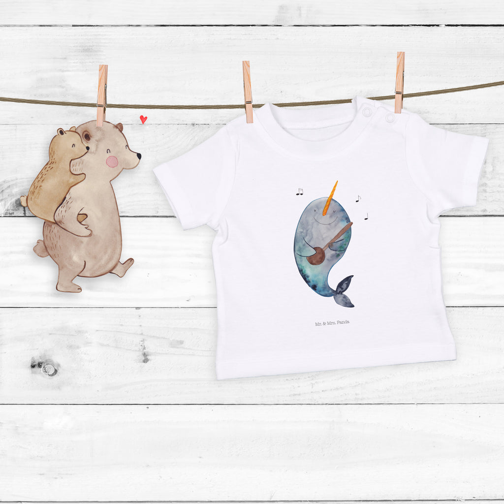 Organic Baby Shirt Narwal Gitarre Baby T-Shirt, Jungen Baby T-Shirt, Mädchen Baby T-Shirt, Shirt, Meerestiere, Meer, Urlaub, Narwal, Wal, Tanzen, Probleme, Problemlösung, Frust, Gespräche, Gitarre