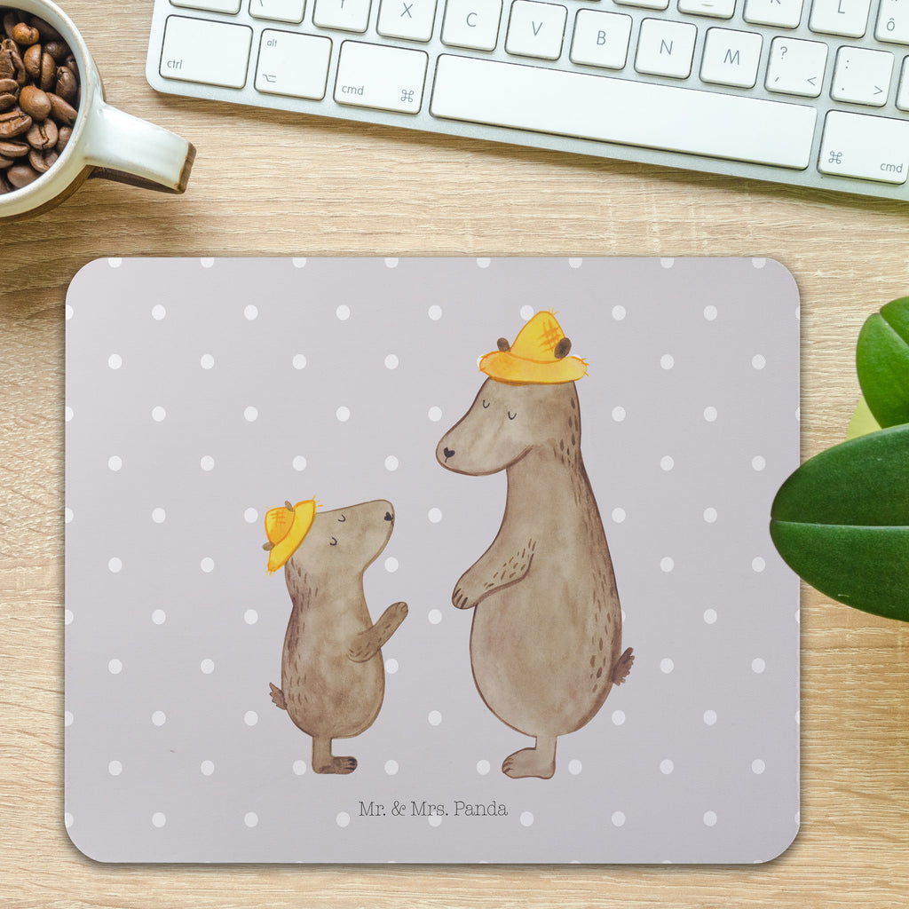Mauspad Bären mit Hut Mousepad, Computer zubehör, Büroausstattung, PC Zubehör, Arbeitszimmer, Mauspad, Einzigartiges Mauspad, Designer Mauspad, Familie, Vatertag, Muttertag, Bruder, Schwester, Mama, Papa, Oma, Opa, Bär, Bären, Vater, Papi, Paps, Dad, Daddy, Lieblingsmensch, Sohn, Söhne, Kind, Kinder, Vater-Sohn, Family, Vorbild