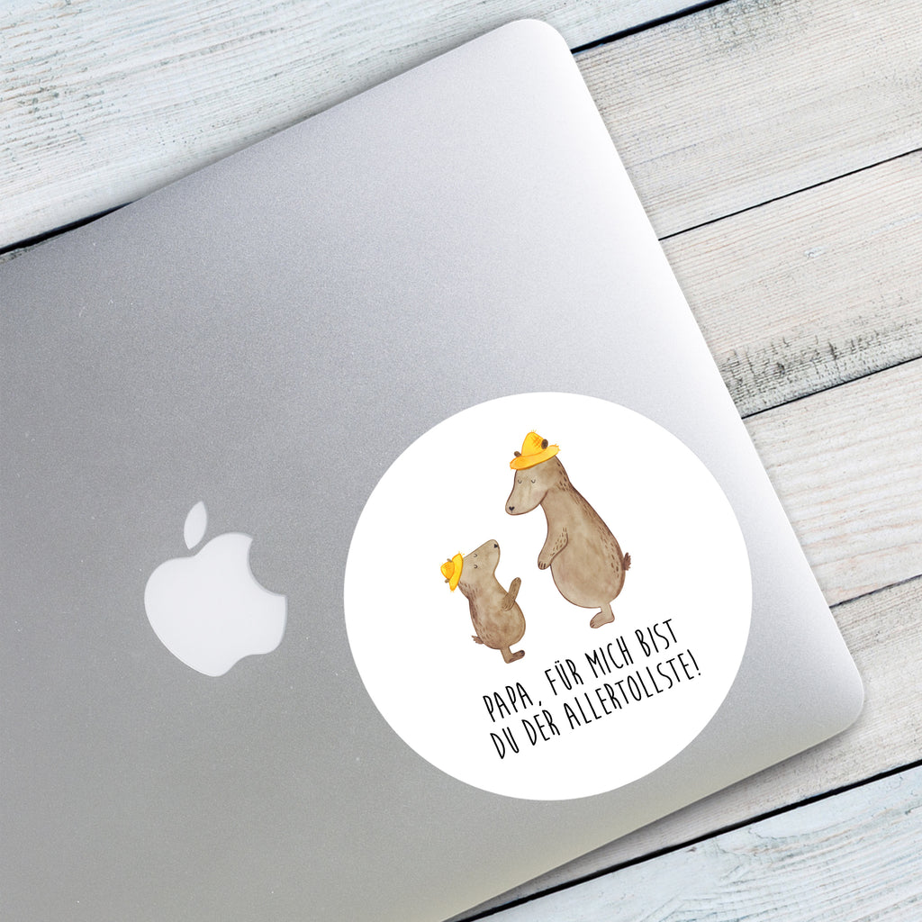 120mm Rund Aufkleber Bären mit Hut Sticker, Aufkleber, Etikett, Kinder, rund, Familie, Vatertag, Muttertag, Bruder, Schwester, Mama, Papa, Oma, Opa, Bär, Bären, Vater, Papi, Paps, Dad, Daddy, Lieblingsmensch, Sohn, Söhne, Kind, Vater-Sohn, Family, Vorbild