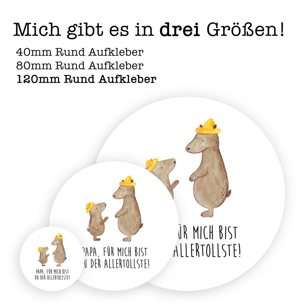 120mm Rund Aufkleber Bären mit Hut Sticker, Aufkleber, Etikett, Kinder, rund, Familie, Vatertag, Muttertag, Bruder, Schwester, Mama, Papa, Oma, Opa, Bär, Bären, Vater, Papi, Paps, Dad, Daddy, Lieblingsmensch, Sohn, Söhne, Kind, Vater-Sohn, Family, Vorbild