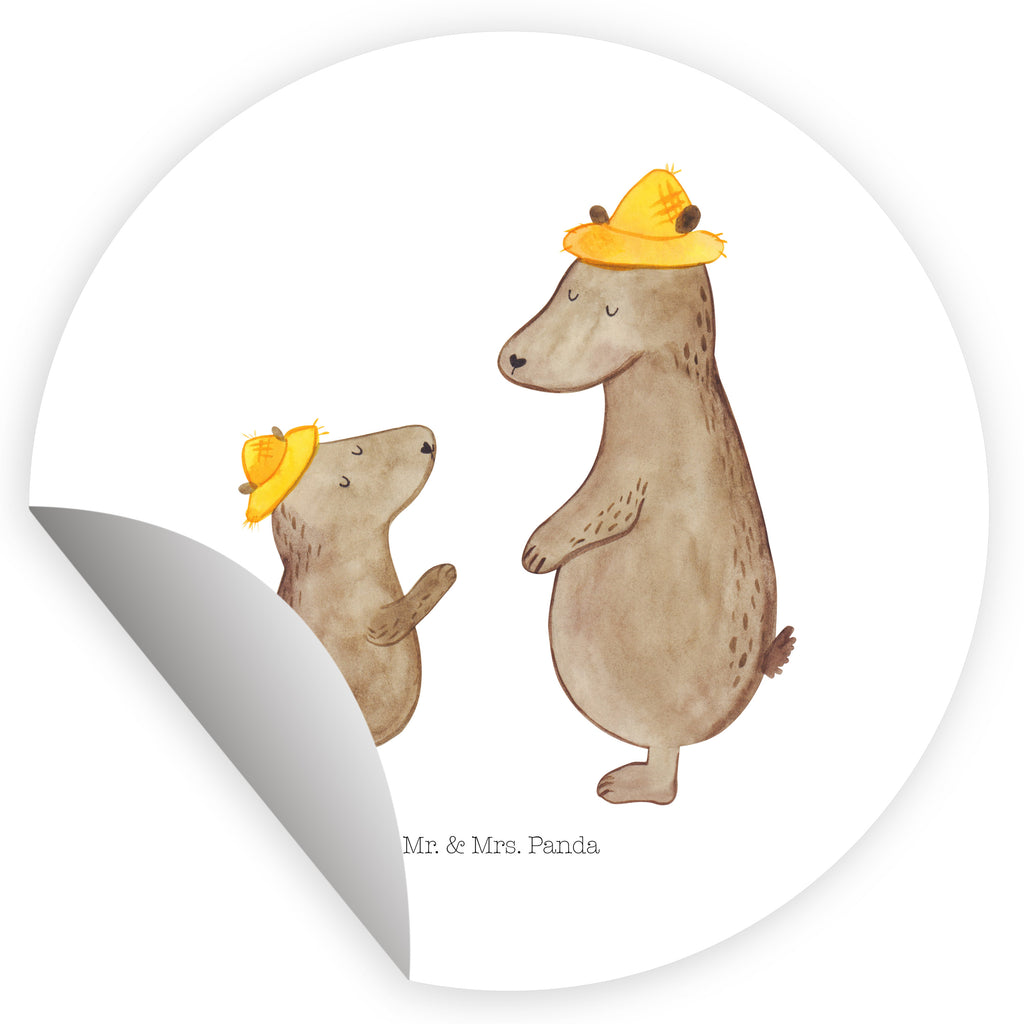 120mm Rund Aufkleber Bären mit Hut Sticker, Aufkleber, Etikett, Kinder, rund, Familie, Vatertag, Muttertag, Bruder, Schwester, Mama, Papa, Oma, Opa, Bär, Bären, Vater, Papi, Paps, Dad, Daddy, Lieblingsmensch, Sohn, Söhne, Kind, Vater-Sohn, Family, Vorbild