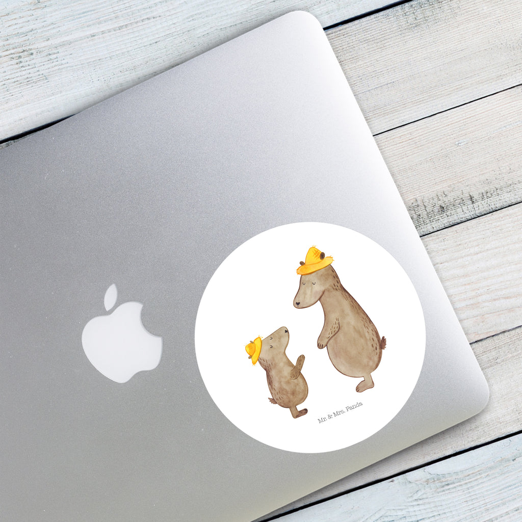 120mm Rund Aufkleber Bären mit Hut Sticker, Aufkleber, Etikett, Kinder, rund, Familie, Vatertag, Muttertag, Bruder, Schwester, Mama, Papa, Oma, Opa, Bär, Bären, Vater, Papi, Paps, Dad, Daddy, Lieblingsmensch, Sohn, Söhne, Kind, Vater-Sohn, Family, Vorbild