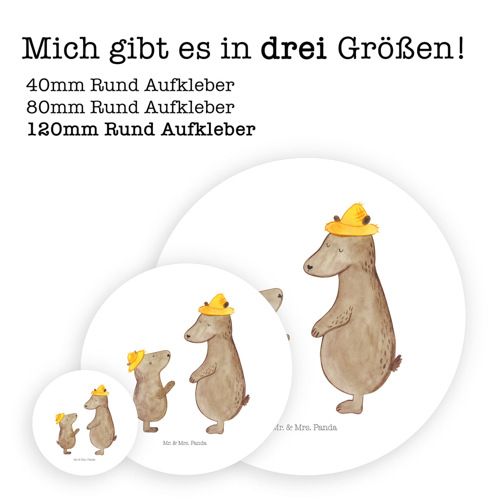 120mm Rund Aufkleber Bären mit Hut Sticker, Aufkleber, Etikett, Kinder, rund, Familie, Vatertag, Muttertag, Bruder, Schwester, Mama, Papa, Oma, Opa, Bär, Bären, Vater, Papi, Paps, Dad, Daddy, Lieblingsmensch, Sohn, Söhne, Kind, Vater-Sohn, Family, Vorbild