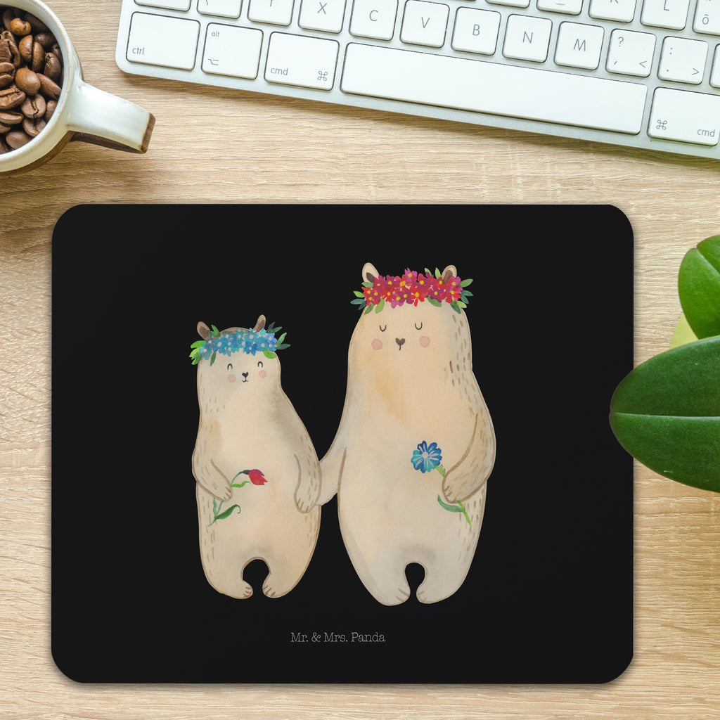 Mauspad Bären mit Blumenkranz Mousepad, Computer zubehör, Büroausstattung, PC Zubehör, Arbeitszimmer, Mauspad, Einzigartiges Mauspad, Designer Mauspad, Familie, Vatertag, Muttertag, Bruder, Schwester, Mama, Papa, Oma, Opa, Bär, Bären, Mutter, Mutti, Mami, Lieblingsmensch, Lieblingsmama, beste Mutter, weltbeste Mama, Geschenk Mama. Muttertag, Tochter, Kind, Kinder, Töchter, Family, Vorbild