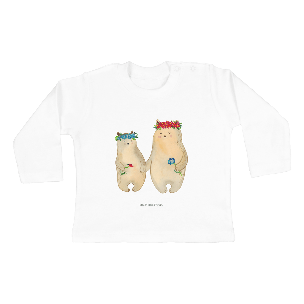 3-6 Monate Baby Longsleeve Bären mit Blumenkranz Mädchen, Jungen, Baby, Langarm, Bio, Kleidung, Familie, Vatertag, Muttertag, Bruder, Schwester, Mama, Papa, Oma, Opa, Bär, Bären, Mutter, Mutti, Mami, Lieblingsmensch, Lieblingsmama, beste Mutter, weltbeste Mama, Geschenk Mama. Muttertag, Tochter, Kind, Kinder, Töchter, Family, Vorbild