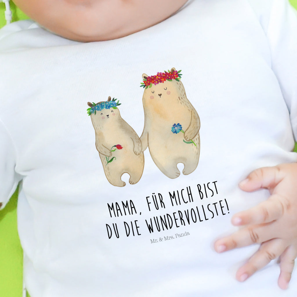12-18 Monate Baby Longsleeve Bären mit Blumenkranz Mädchen, Jungen, Baby, Langarm, Bio, Kleidung, Familie, Vatertag, Muttertag, Bruder, Schwester, Mama, Papa, Oma, Opa, Bär, Bären, Mutter, Mutti, Mami, Lieblingsmensch, Lieblingsmama, beste Mutter, weltbeste Mama, Geschenk Mama. Muttertag, Tochter, Kind, Kinder, Töchter, Family, Vorbild