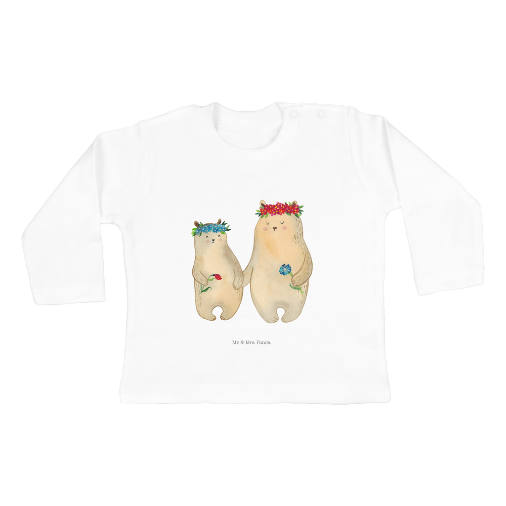 12-18 Monate Baby Longsleeve Bären mit Blumenkranz Mädchen, Jungen, Baby, Langarm, Bio, Kleidung, Familie, Vatertag, Muttertag, Bruder, Schwester, Mama, Papa, Oma, Opa, Bär, Bären, Mutter, Mutti, Mami, Lieblingsmensch, Lieblingsmama, beste Mutter, weltbeste Mama, Geschenk Mama. Muttertag, Tochter, Kind, Kinder, Töchter, Family, Vorbild