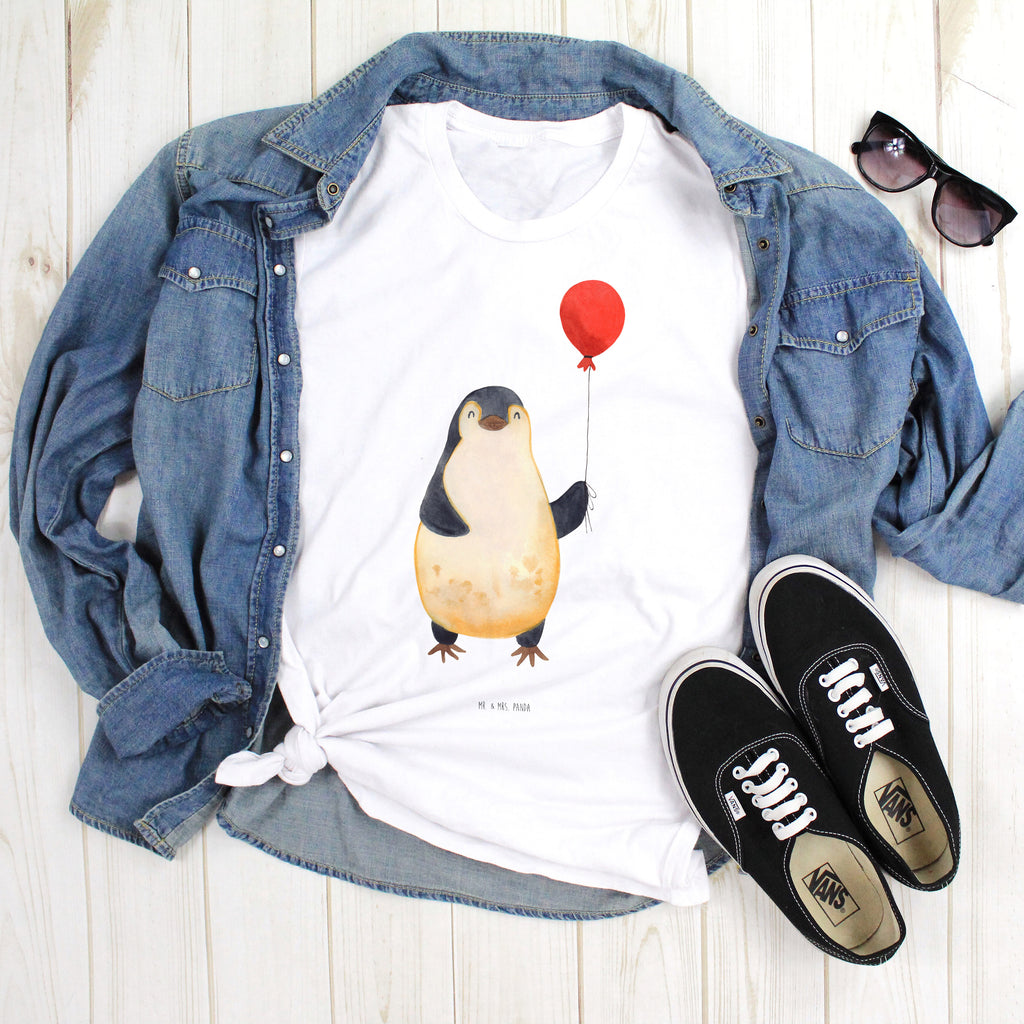 Größe S T-Shirt Pinguin Luftballon T-Shirt, Shirt, Tshirt, Lustiges T-Shirt, T-Shirt mit Spruch, Party, Junggesellenabschied, Jubiläum, Geburstag, Herrn, Damen, Männer, Frauen, Schlafshirt, Nachthemd, Sprüche, Pinguin, Pinguine, Luftballon, Tagträume, Lebenslust, Geschenk Freundin, Geschenkidee, beste Freundin, Motivation, Neustart, neues Leben, Liebe, Glück