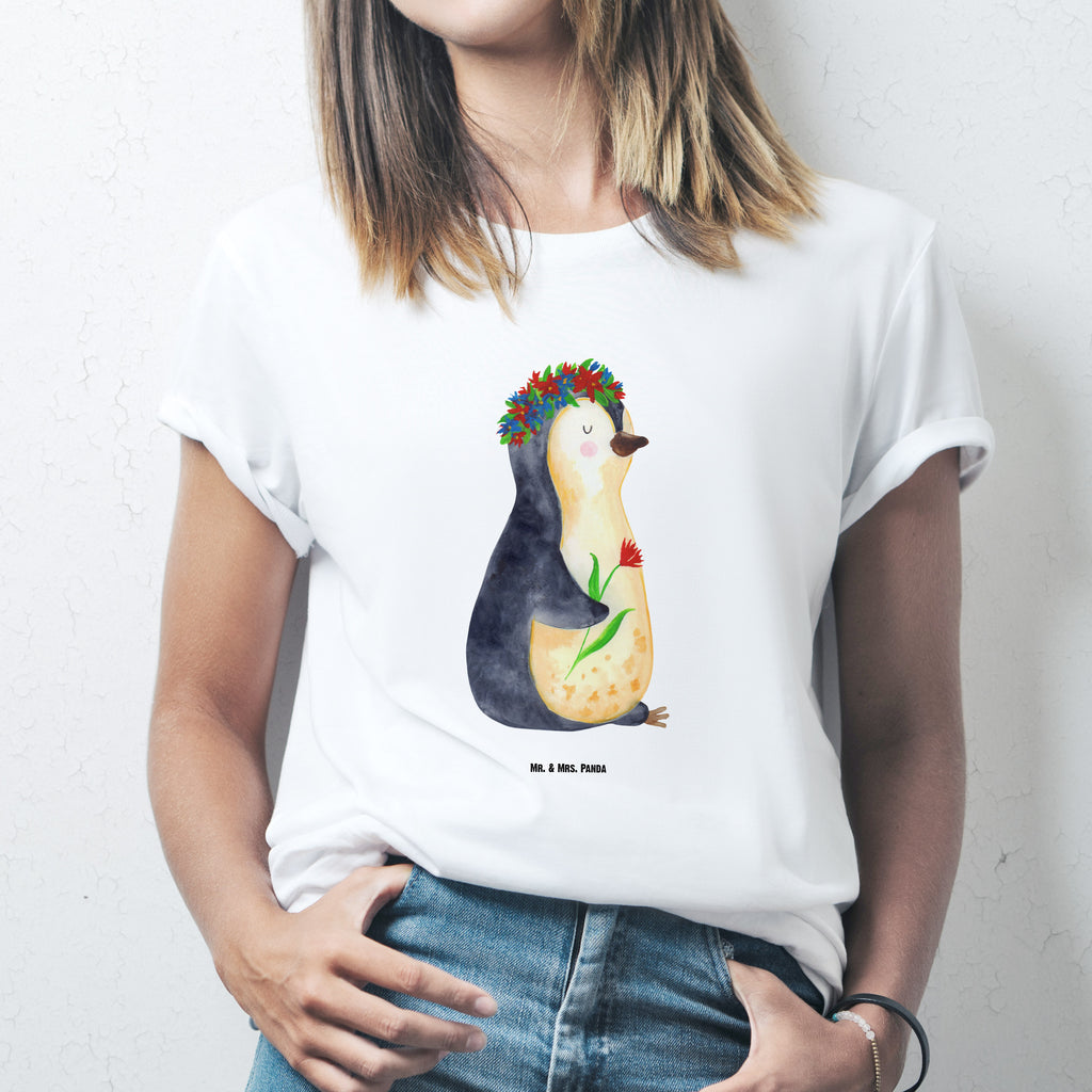 Größe XL T-Shirt Pinguin Blumenkranz T-Shirt, Shirt, Tshirt, Lustiges T-Shirt, T-Shirt mit Spruch, Party, Junggesellenabschied, Jubiläum, Geburstag, Herrn, Damen, Männer, Frauen, Schlafshirt, Nachthemd, Sprüche, Pinguin, Pinguine, Blumenkranz, Universum, Leben, Wünsche, Ziele, Lebensziele, Motivation, Lebenslust, Liebeskummer, Geschenkidee