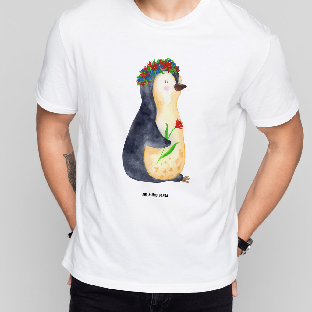 Größe XL T-Shirt Pinguin Blumenkranz T-Shirt, Shirt, Tshirt, Lustiges T-Shirt, T-Shirt mit Spruch, Party, Junggesellenabschied, Jubiläum, Geburstag, Herrn, Damen, Männer, Frauen, Schlafshirt, Nachthemd, Sprüche, Pinguin, Pinguine, Blumenkranz, Universum, Leben, Wünsche, Ziele, Lebensziele, Motivation, Lebenslust, Liebeskummer, Geschenkidee