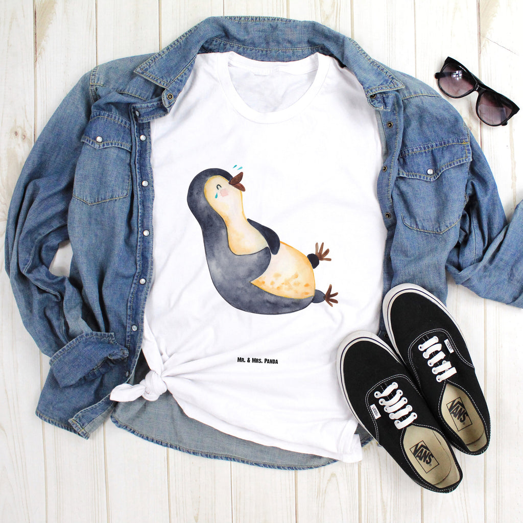 Größe L T-Shirt Pinguin lachend T-Shirt, Shirt, Tshirt, Lustiges T-Shirt, T-Shirt mit Spruch, Party, Junggesellenabschied, Jubiläum, Geburstag, Herrn, Damen, Männer, Frauen, Schlafshirt, Nachthemd, Sprüche, Pinguin, Pinguine, lustiger Spruch, Optimismus, Fröhlich, Lachen, Humor, Fröhlichkeit