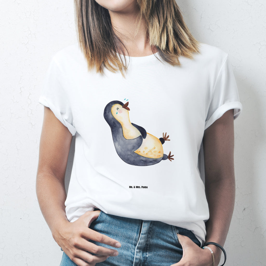 Größe L T-Shirt Pinguin lachend T-Shirt, Shirt, Tshirt, Lustiges T-Shirt, T-Shirt mit Spruch, Party, Junggesellenabschied, Jubiläum, Geburstag, Herrn, Damen, Männer, Frauen, Schlafshirt, Nachthemd, Sprüche, Pinguin, Pinguine, lustiger Spruch, Optimismus, Fröhlich, Lachen, Humor, Fröhlichkeit