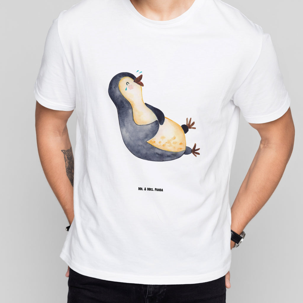 Größe L T-Shirt Pinguin lachend T-Shirt, Shirt, Tshirt, Lustiges T-Shirt, T-Shirt mit Spruch, Party, Junggesellenabschied, Jubiläum, Geburstag, Herrn, Damen, Männer, Frauen, Schlafshirt, Nachthemd, Sprüche, Pinguin, Pinguine, lustiger Spruch, Optimismus, Fröhlich, Lachen, Humor, Fröhlichkeit