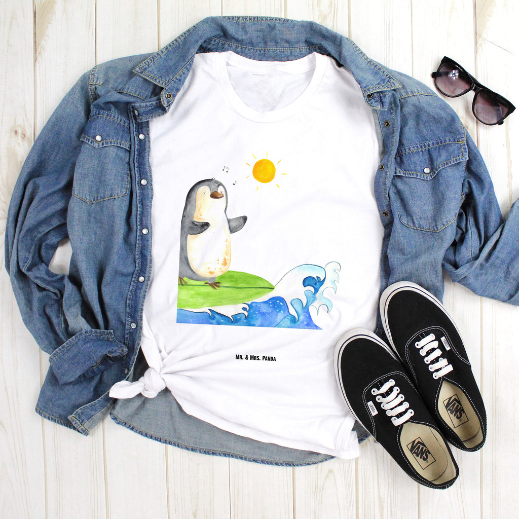 Größe L T-Shirt Pinguin Surfer T-Shirt, Shirt, Tshirt, Lustiges T-Shirt, T-Shirt mit Spruch, Party, Junggesellenabschied, Jubiläum, Geburstag, Herrn, Damen, Männer, Frauen, Schlafshirt, Nachthemd, Sprüche, Pinguin, Pinguine, surfen, Surfer, Hawaii, Urlaub, Wellen, Wellen reiten, Portugal