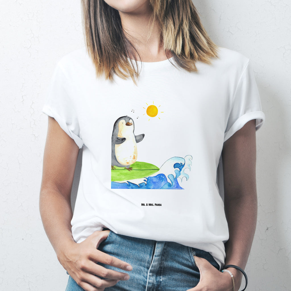 Größe L T-Shirt Pinguin Surfer T-Shirt, Shirt, Tshirt, Lustiges T-Shirt, T-Shirt mit Spruch, Party, Junggesellenabschied, Jubiläum, Geburstag, Herrn, Damen, Männer, Frauen, Schlafshirt, Nachthemd, Sprüche, Pinguin, Pinguine, surfen, Surfer, Hawaii, Urlaub, Wellen, Wellen reiten, Portugal
