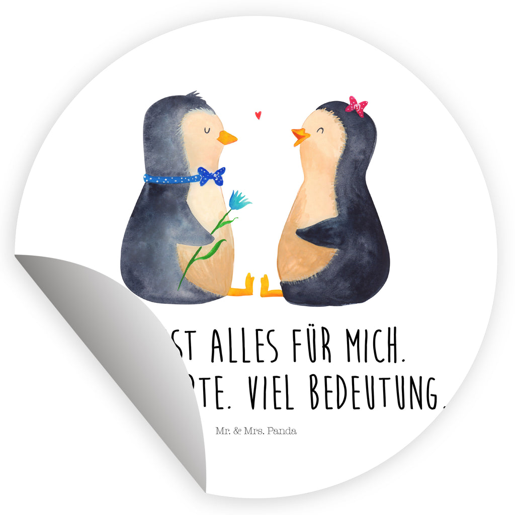 120mm Rund Aufkleber Pinguin Pärchen Sticker, Aufkleber, Etikett, Kinder, rund, Pinguin, Pinguine, Liebe, Liebespaar, Liebesbeweis, Liebesgeschenk, Verlobung, Jahrestag, Hochzeitstag, Hochzeit, Hochzeitsgeschenk, große Liebe, Traumpaar