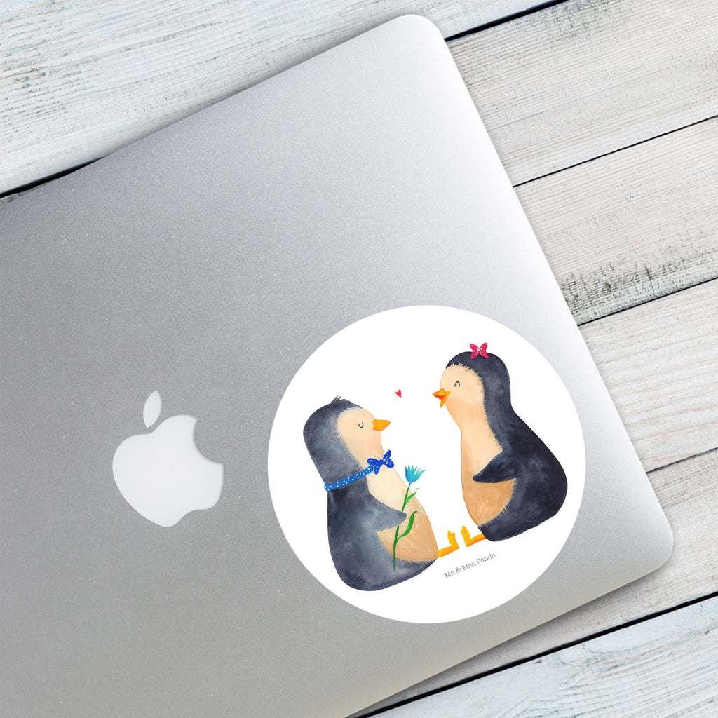 120mm Rund Aufkleber Pinguin Pärchen Sticker, Aufkleber, Etikett, Kinder, rund, Pinguin, Pinguine, Liebe, Liebespaar, Liebesbeweis, Liebesgeschenk, Verlobung, Jahrestag, Hochzeitstag, Hochzeit, Hochzeitsgeschenk, große Liebe, Traumpaar