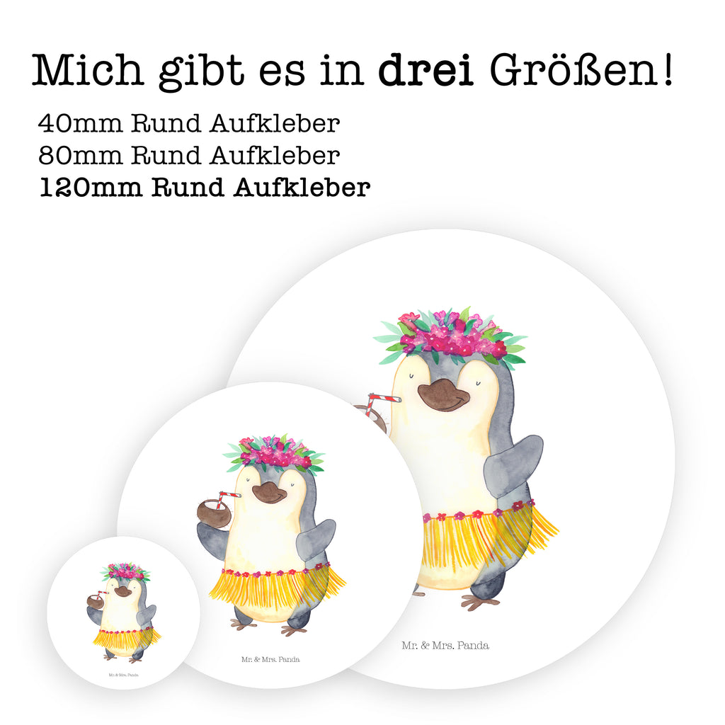 120mm Rund Aufkleber Pinguin Kokosnuss