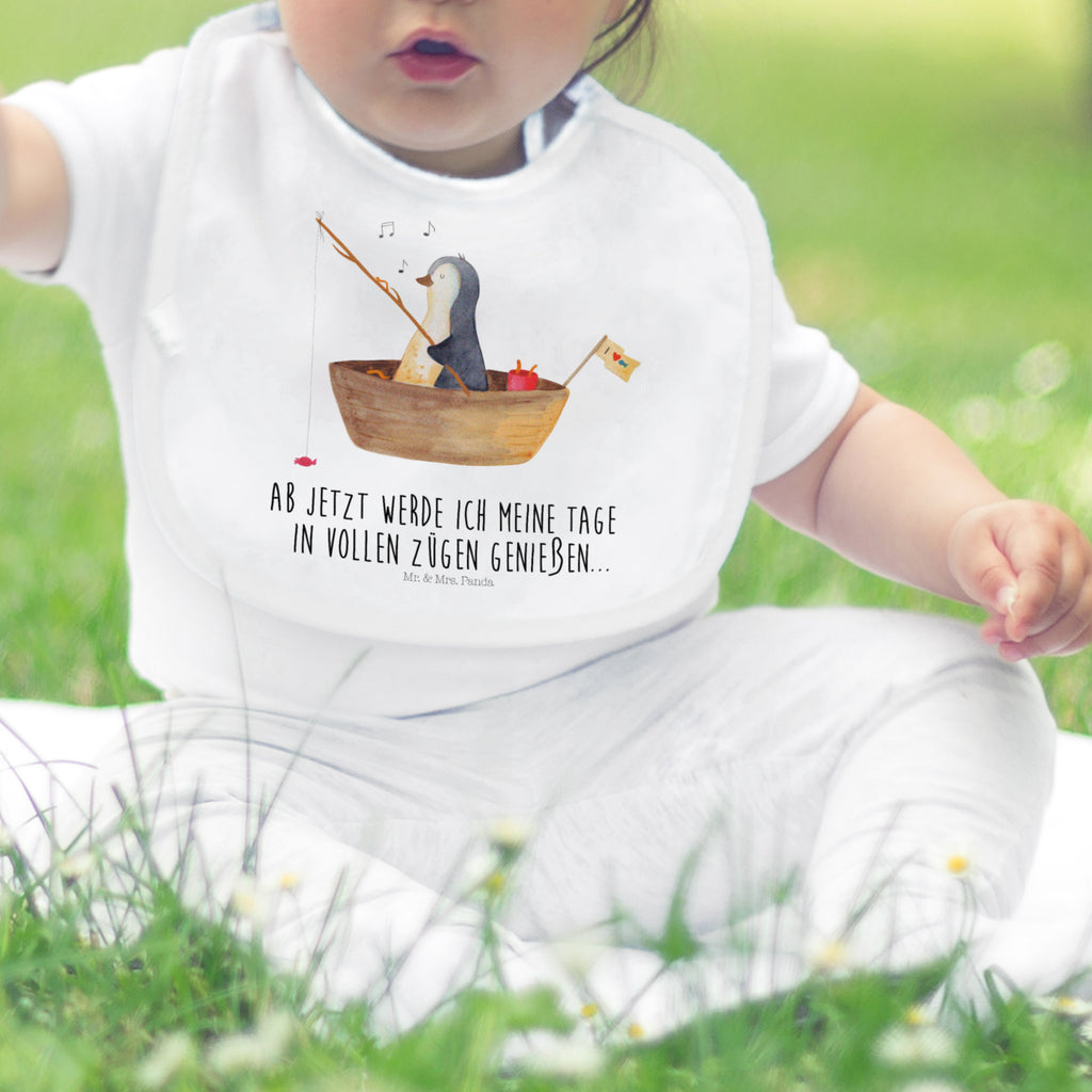 Organic Babylätzchen Pinguin Angelboot Baby, Lätzchen, Spucktuch, Sabberlätzchen, Klettlätzchen, Babygeschenk, Baby Lätzchen, Geschenk für Geburt, Geschenk zur Geburt, Baby Spucktuch, Babyausstattung, Geschenkidee für Babyparty, Pinguin, Pinguine, Angeln, Boot, Angelboot, Lebenslust, Leben, genießen, Motivation, Neustart, Neuanfang, Trennung, Scheidung, Geschenkidee Liebeskummer