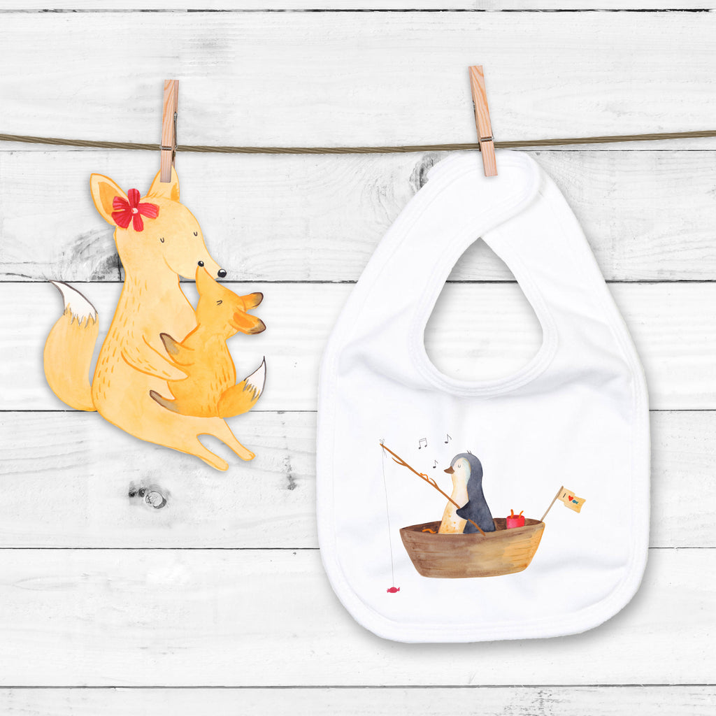 Organic Babylätzchen Pinguin Angelboot Baby, Lätzchen, Spucktuch, Sabberlätzchen, Klettlätzchen, Babygeschenk, Baby Lätzchen, Geschenk für Geburt, Geschenk zur Geburt, Baby Spucktuch, Babyausstattung, Geschenkidee für Babyparty, Pinguin, Pinguine, Angeln, Boot, Angelboot, Lebenslust, Leben, genießen, Motivation, Neustart, Neuanfang, Trennung, Scheidung, Geschenkidee Liebeskummer