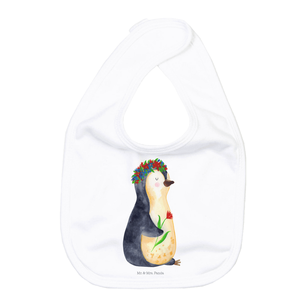 Organic Babylätzchen Pinguin Blumenkranz Baby, Lätzchen, Spucktuch, Sabberlätzchen, Klettlätzchen, Babygeschenk, Baby Lätzchen, Geschenk für Geburt, Geschenk zur Geburt, Baby Spucktuch, Babyausstattung, Geschenkidee für Babyparty, Pinguin, Pinguine, Blumenkranz, Universum, Leben, Wünsche, Ziele, Lebensziele, Motivation, Lebenslust, Liebeskummer, Geschenkidee