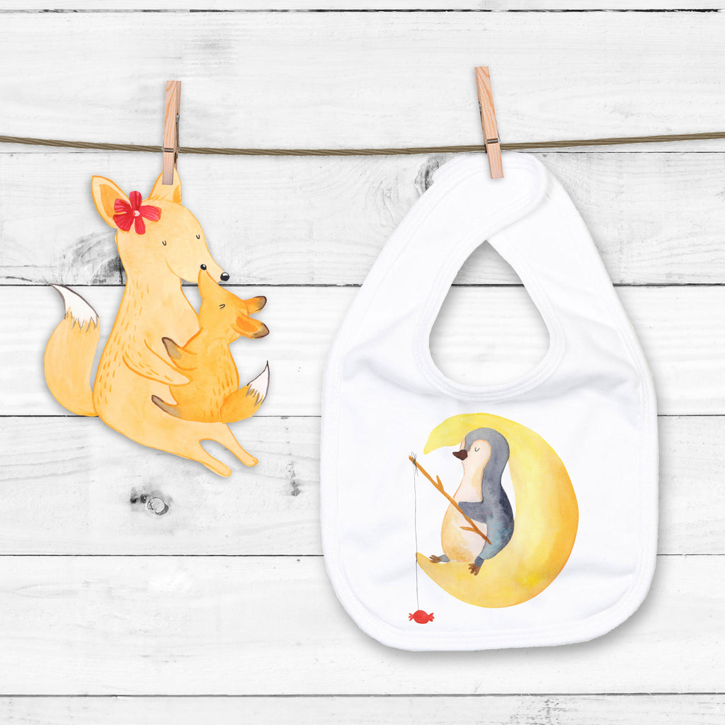 Organic Babylätzchen Pinguin Mond Baby, Lätzchen, Spucktuch, Sabberlätzchen, Klettlätzchen, Babygeschenk, Baby Lätzchen, Geschenk für Geburt, Geschenk zur Geburt, Baby Spucktuch, Babyausstattung, Geschenkidee für Babyparty, Pinguin, Pinguine, Spruch, schlafen, Nachtruhe, Einschlafen, Schlafzimmer, Schlafstörungen, Gästezimmer