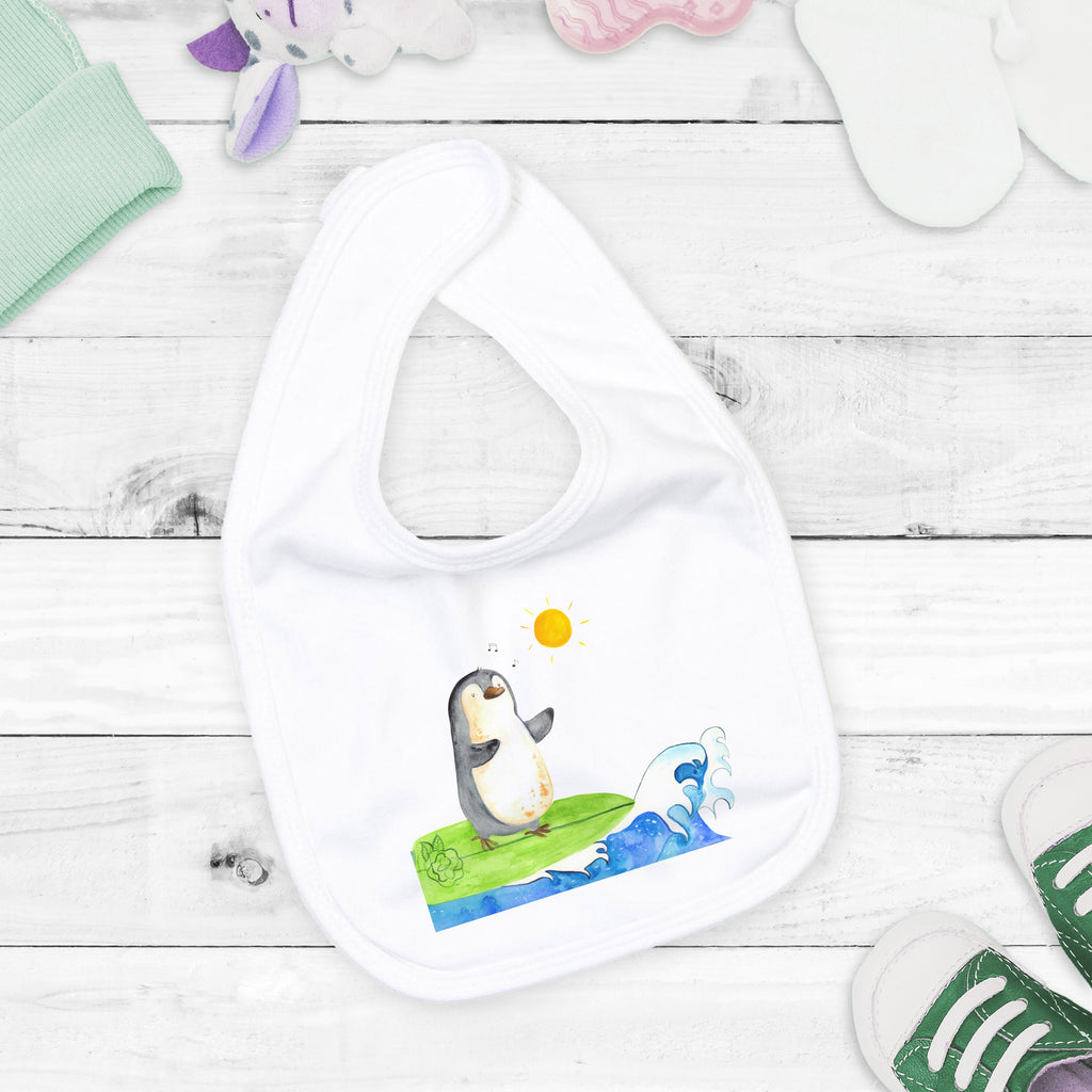 Organic Babylätzchen Pinguin Surfer Baby, Lätzchen, Spucktuch, Sabberlätzchen, Klettlätzchen, Babygeschenk, Baby Lätzchen, Geschenk für Geburt, Geschenk zur Geburt, Baby Spucktuch, Babyausstattung, Geschenkidee für Babyparty, Pinguin, Pinguine, surfen, Surfer, Hawaii, Urlaub, Wellen, Wellen reiten, Portugal