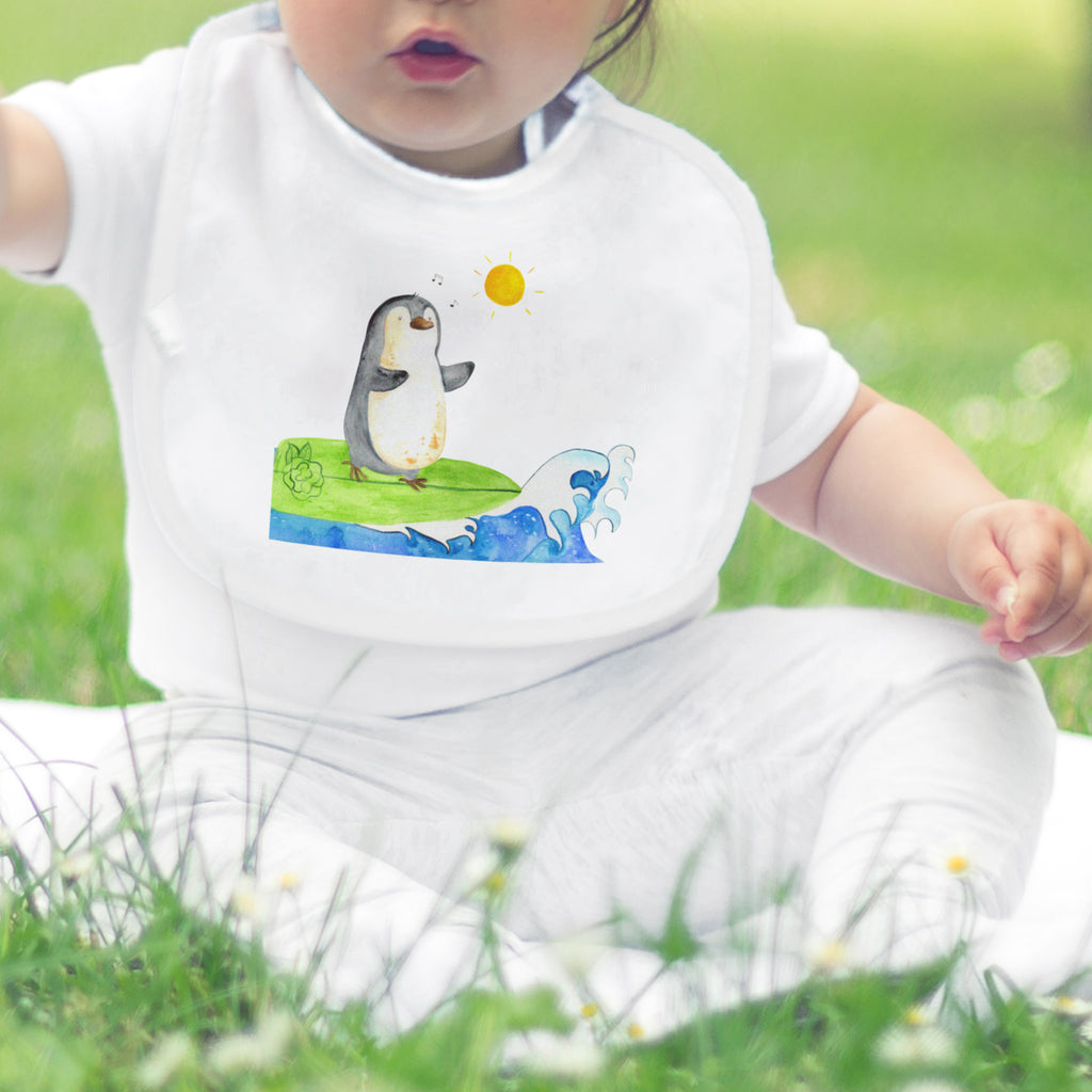 Organic Babylätzchen Pinguin Surfer Baby, Lätzchen, Spucktuch, Sabberlätzchen, Klettlätzchen, Babygeschenk, Baby Lätzchen, Geschenk für Geburt, Geschenk zur Geburt, Baby Spucktuch, Babyausstattung, Geschenkidee für Babyparty, Pinguin, Pinguine, surfen, Surfer, Hawaii, Urlaub, Wellen, Wellen reiten, Portugal