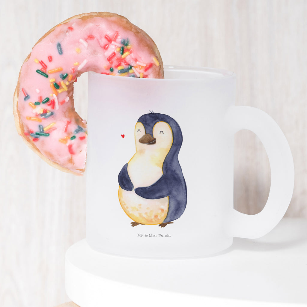 Teetasse Pinguin Diät Teetasse, Teeglas, Teebecher, Tasse mit Henkel, Tasse, Glas Teetasse, Teetasse aus Glas, Pinguin, Pinguine, Diät, Abnehmen, Abspecken, Gewicht, Motivation, Selbstliebe, Körperliebe, Selbstrespekt